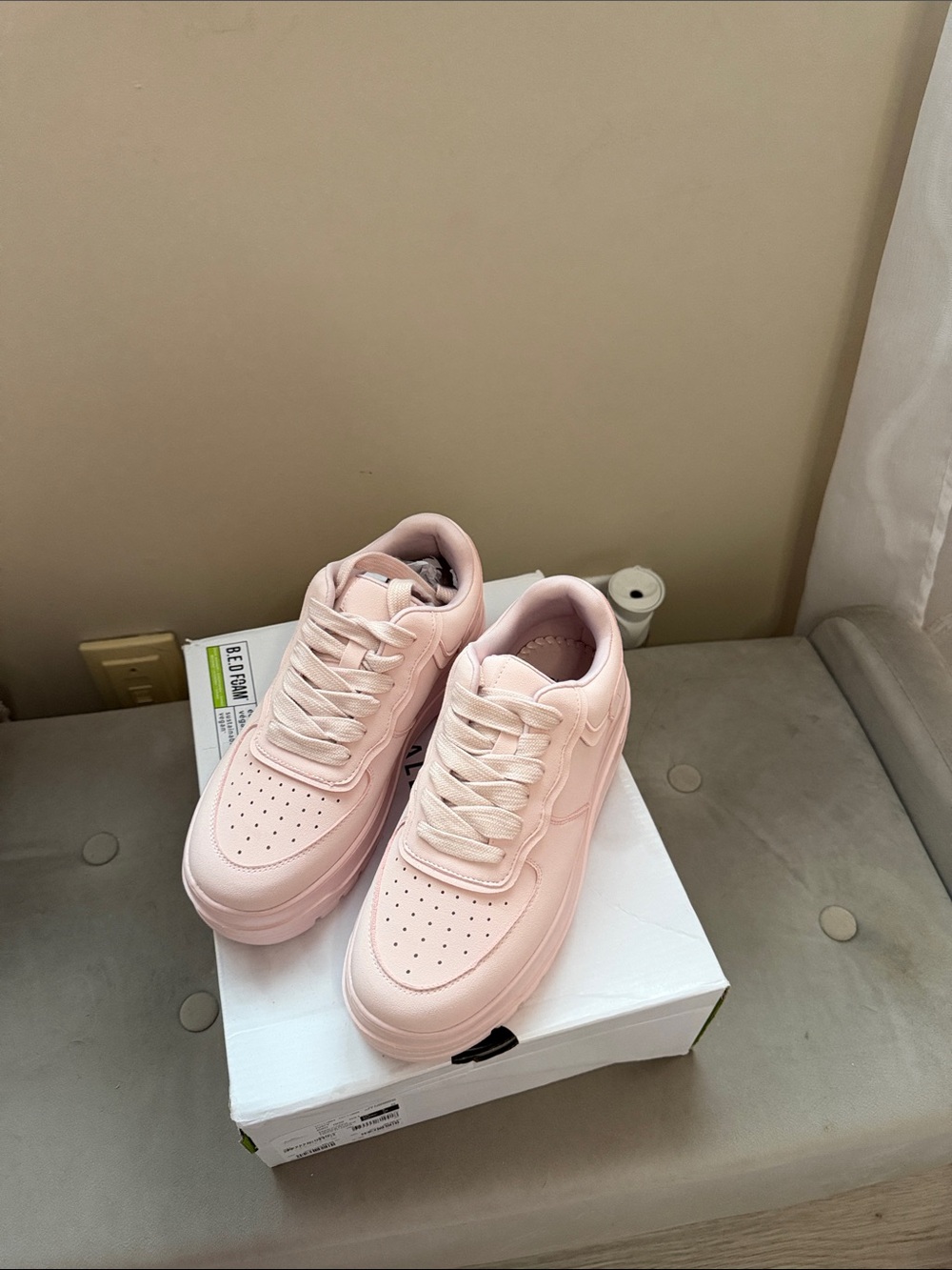 Call It Spring Pink Platform Lace-Up Sneakers